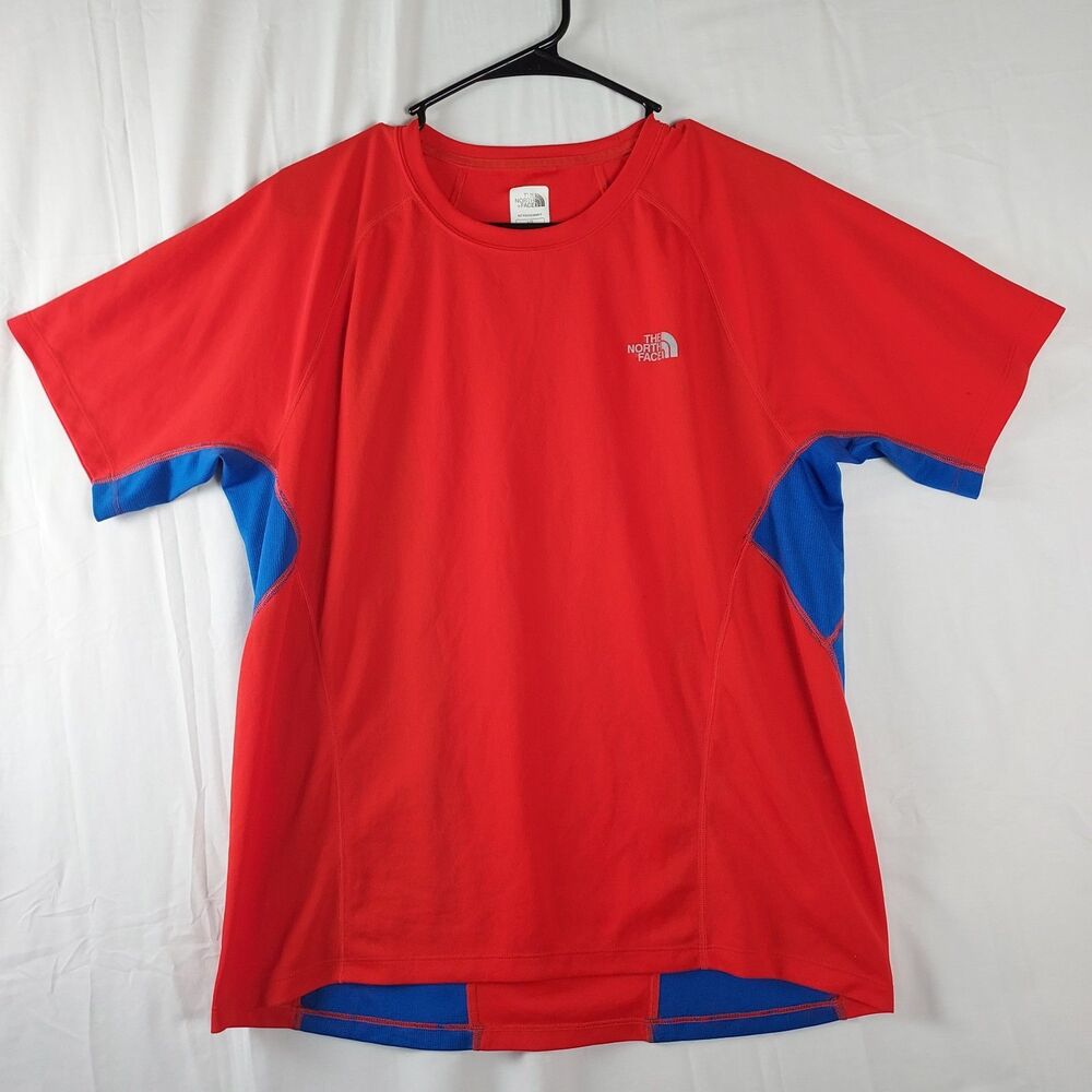 The North Face L Men’s Red Blue Running Training Activewear Performance Tee